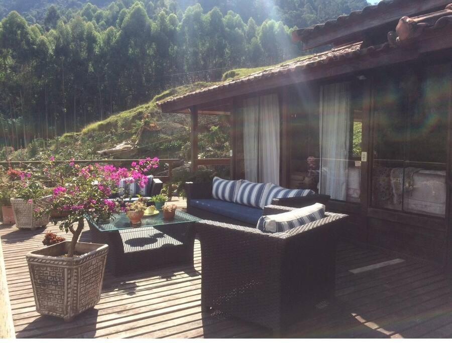 Sitio Com Piscina Natural E Cascata, Com Linda Vista Em Lumiar. Exterior photo