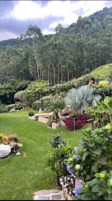 Sitio Com Piscina Natural E Cascata, Com Linda Vista Em Lumiar. Exterior photo